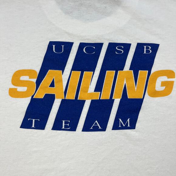 Vintage UCSB Santa Barbara T-Shirt Adult Small White University College Sailing - Picture 2 of 14
